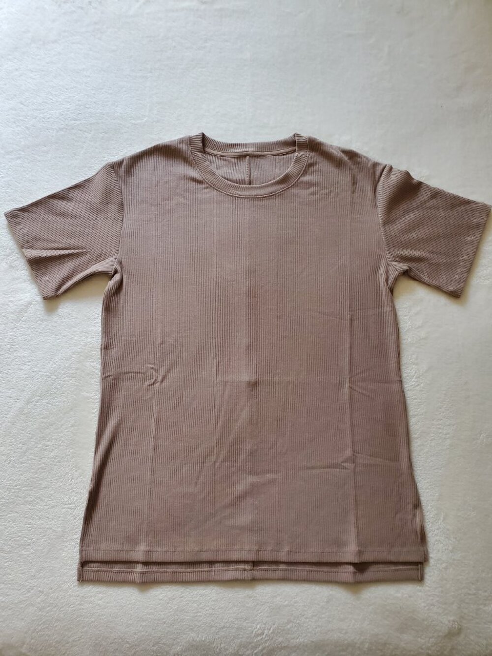 Woolx Vera Ribbed Merino Blend Tunic All Season Loose Fit Small Mocha Meringue